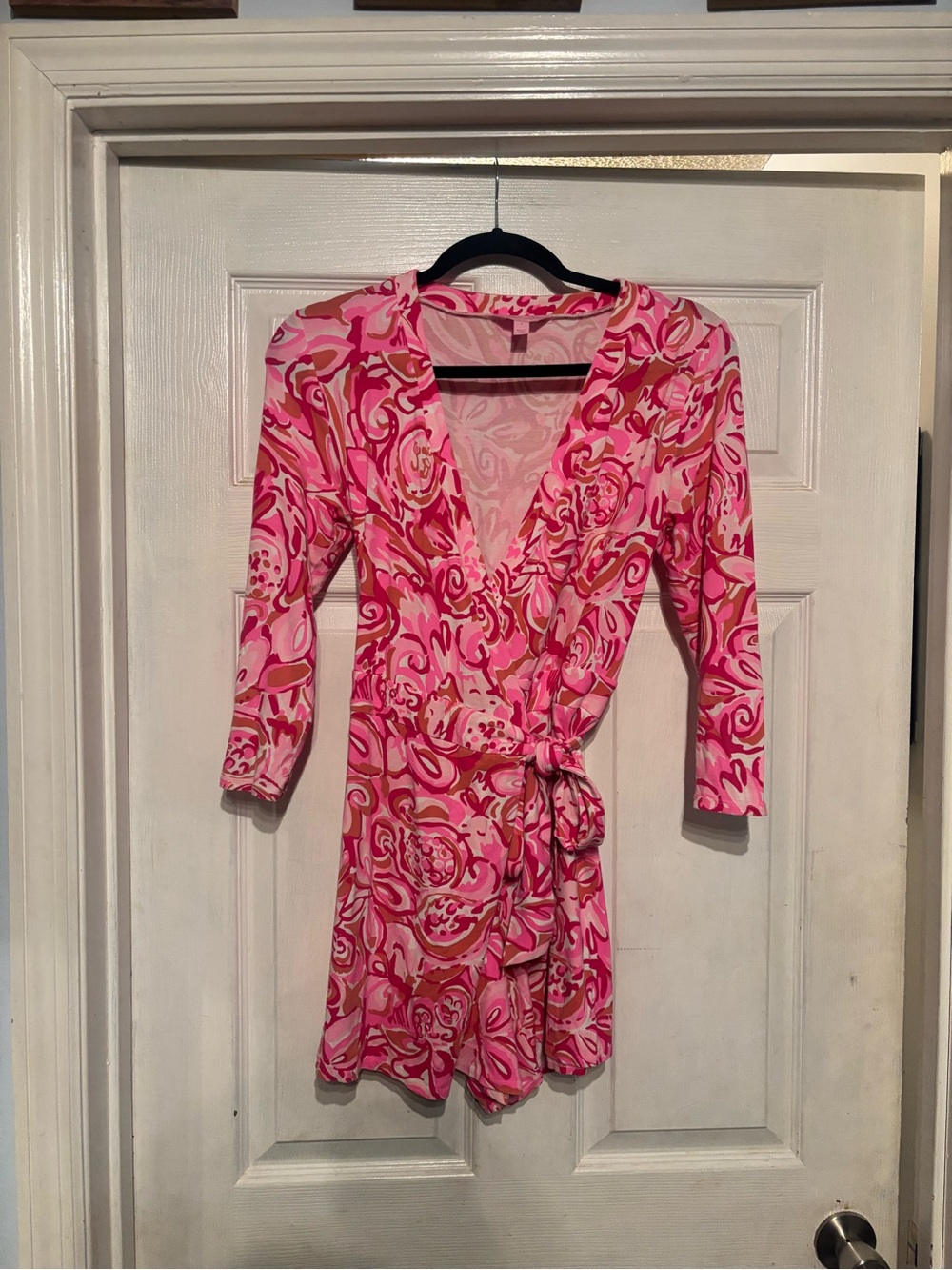 Lilly Pulitzer Pink & Coral Abstract Wrap Romper